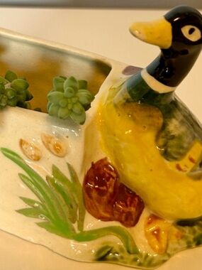 Vintage Ceramic Duck Planter Japan Style 
Cottagecore Farmhouse Decor
